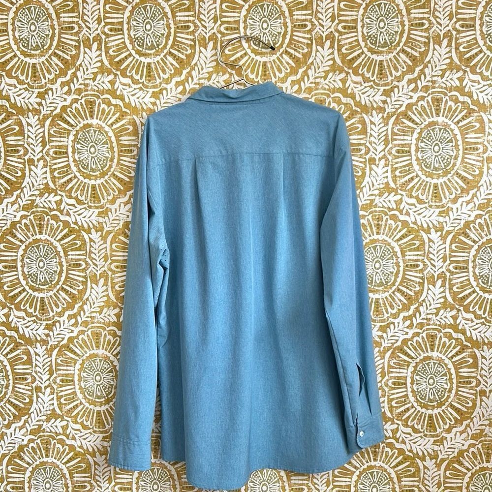 William Murray Classic Men's Performance Long Sleeve Button Down Shirt Blue XL - Picture 8 of 11